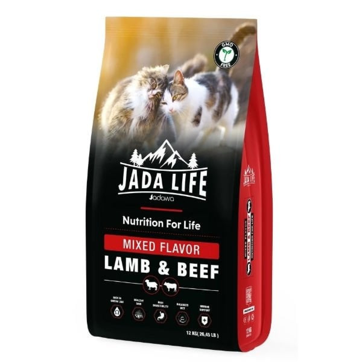 Jadawa Jada Life Kuzu Etli ve Pirinçli Karışık Lezzetli Yetişkin Kedi Maması 12 Kg