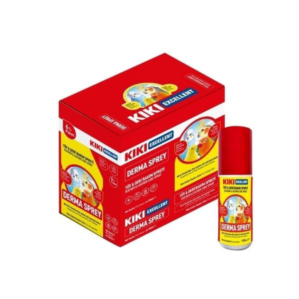 Kiki Excellent Derma Sprey Kuşlar için Tüy Bakım Spreyi 150 Ml Kiki Excellent Derma Sprey Kuşlar için Tüy Bakım Spreyi 150 Ml