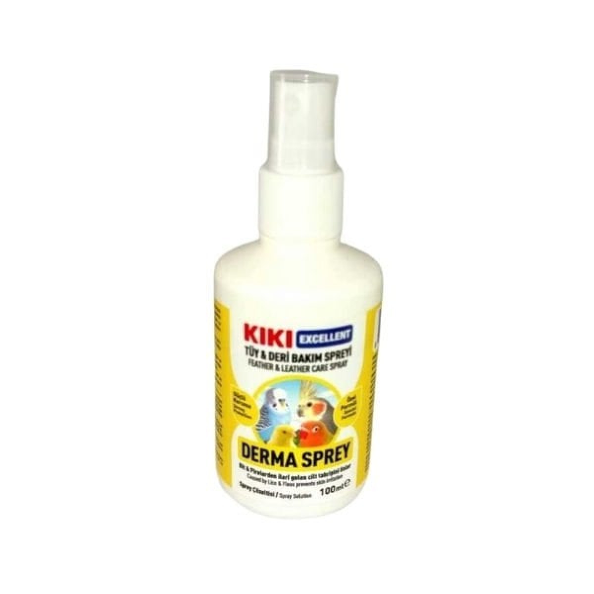 Kiki Excellent Derma Sprey Kuşlar için Tüy ve Deri Bakım Spreyi 100 Ml Kiki Excellent Derma Sprey Kuşlar için Tüy ve Deri Bakım Spreyi 100 Ml