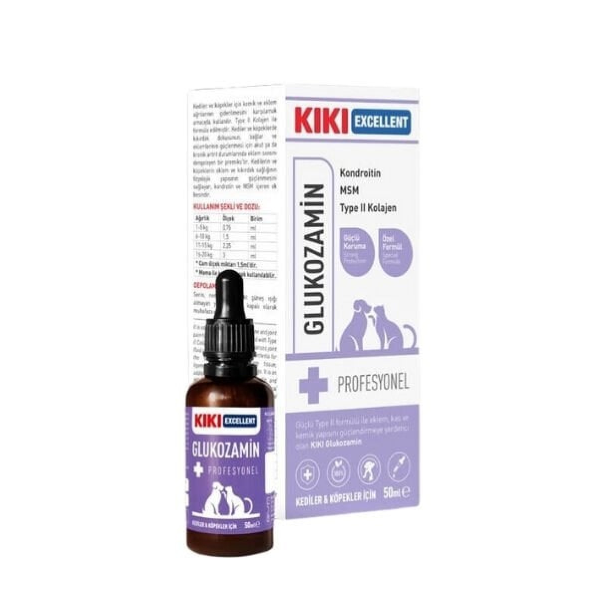 Kiki Excellent Glukozamin Eklem ve Kemik Güçlendirici Kediler ve Köpekler için Şurup 50 Ml Kiki Excellent Glukozamin Eklem ve Kemik Güçlendirici Kediler ve Köpekler için Şurup 50 Ml