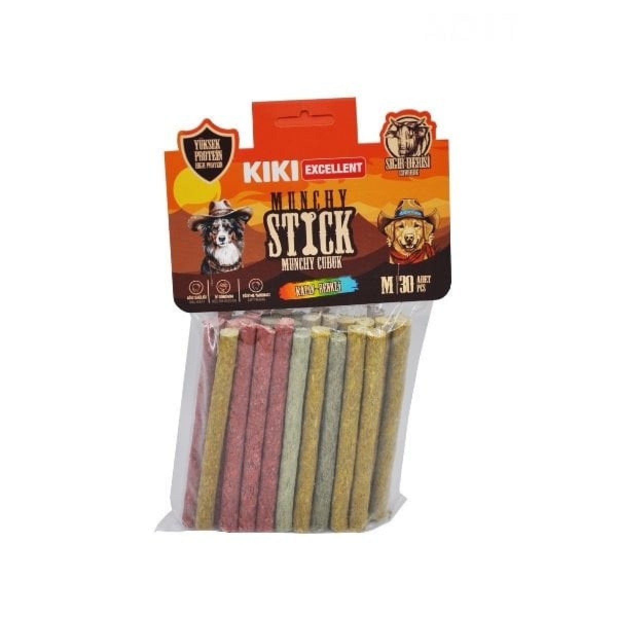 Kiki Excellent Kalın Munchy Sığır Derisinden Çubuk Kemik Köpek Ödülü 50 Adet Renkli Kiki Excellent Kalın Munchy Sığır Derisinden Çubuk Kemik Köpek Ödülü 50 Adet Renkli