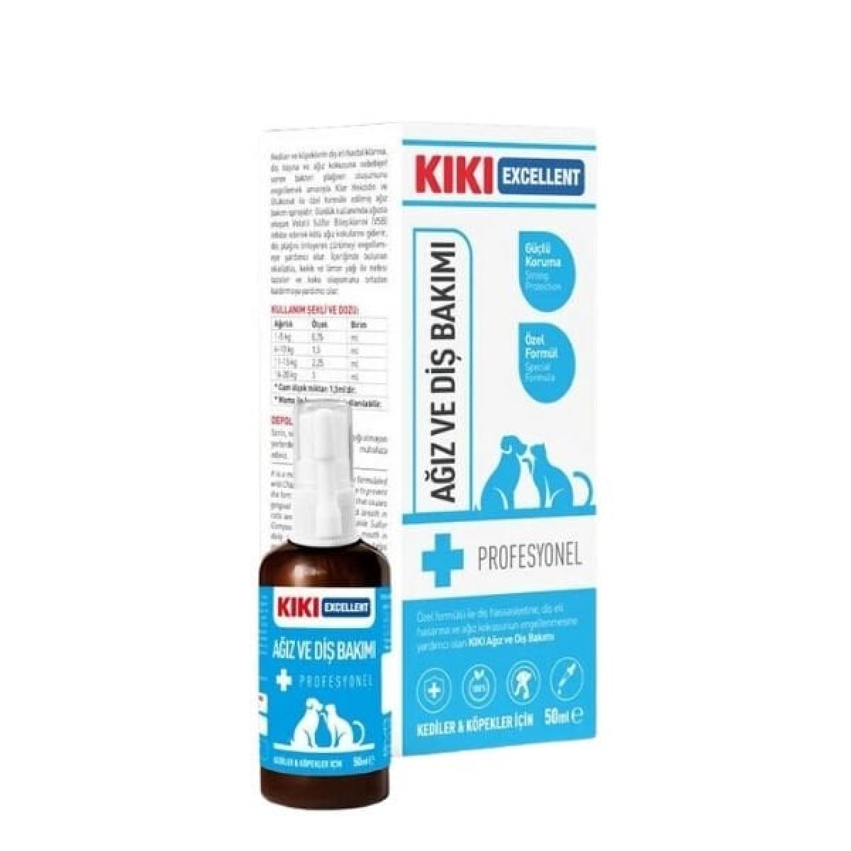 Kiki Excellent Kedi ve Köpekler için Ağız ve Diş Bakım Spreyi 50 Ml Kiki Excellent Kedi ve Köpekler için Ağız ve Diş Bakım Spreyi 50 Ml