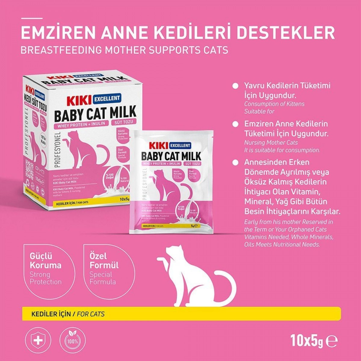 Kiki Excellent Yavru Kediler için Süt Tozu 5 Gr 1 Adet Kiki Excellent Yavru Kediler için Süt Tozu 5 Gr 1 Adet