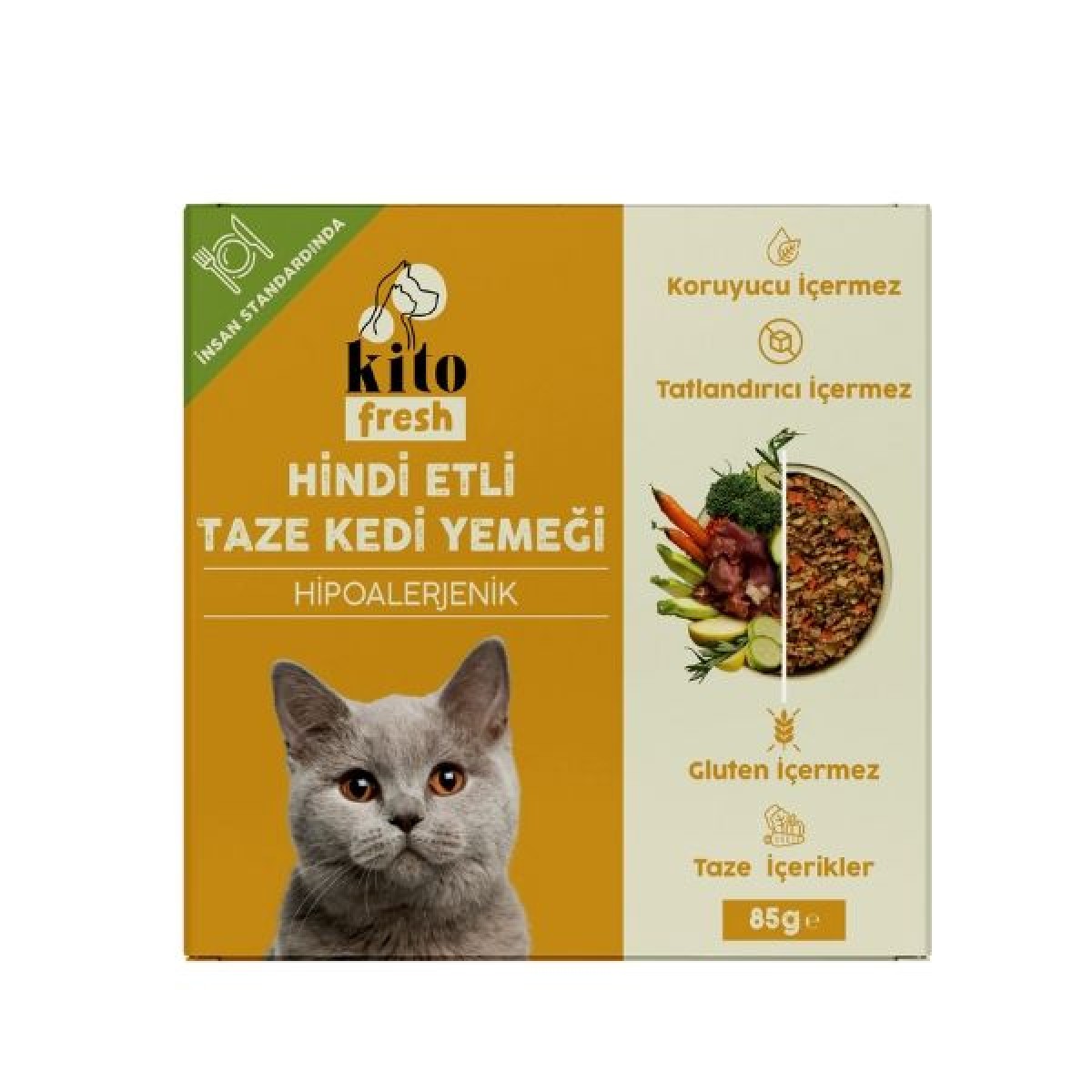 Kito Fresh Kuzu Etli Hipoalerjenik Taze Kedi Yemeği 85 Gr