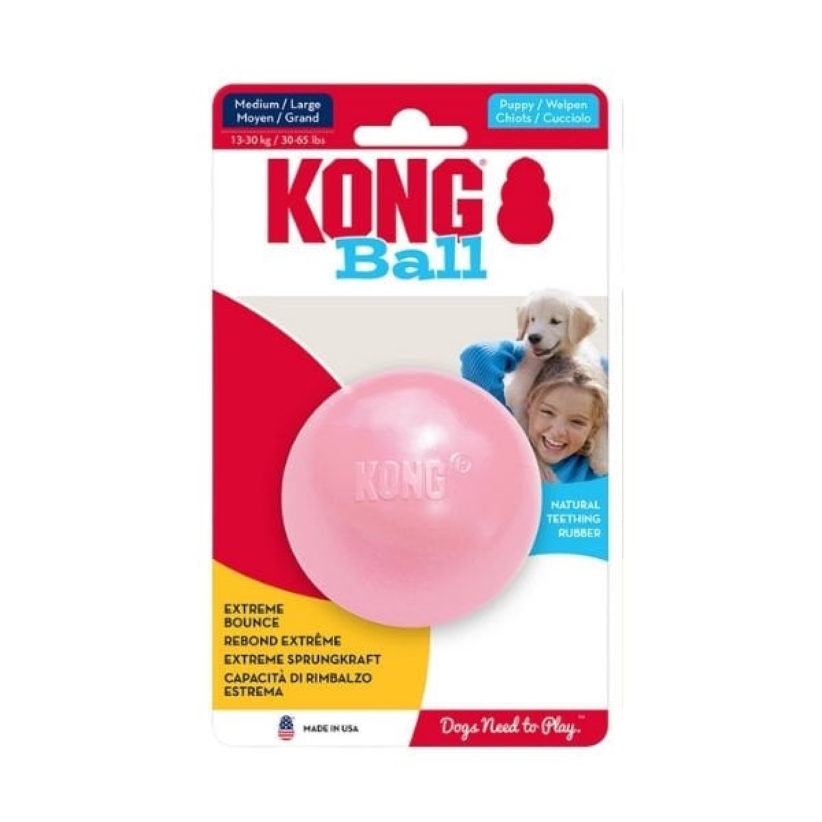 Kong Delikli Top Yavru Köpek Oyuncağı Medium/Large Mavi/Pembe 7.5 Cm Kong Delikli Top Yavru Köpek Oyuncağı Medium/Large Mavi/Pembe 7.5 Cm