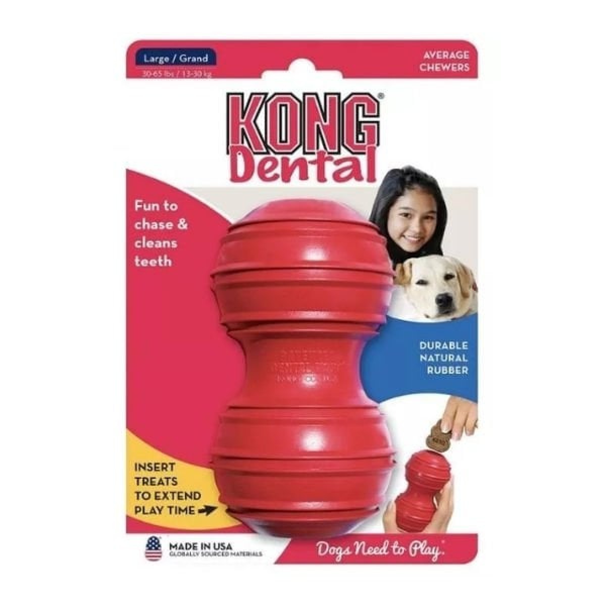 Kong Dental Diş Temizliği için Köpek Çiğneme Oyuncağı Large Kırmızı Kong Dental Diş Temizliği için Köpek Çiğneme Oyuncağı Large Kırmızı