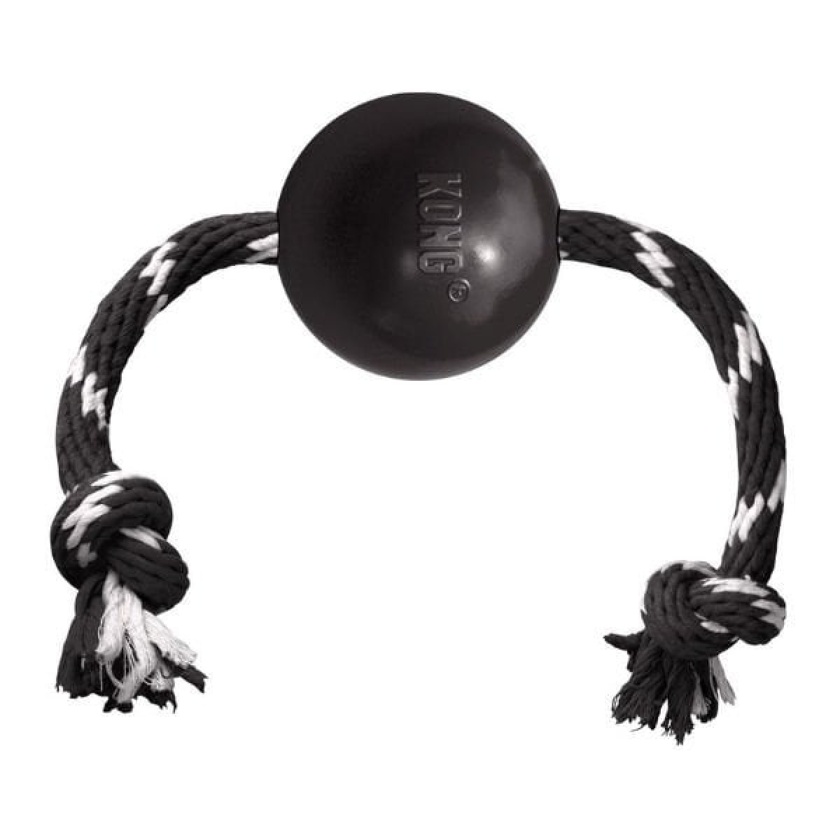 Kong Extreme Top İp Sallantılı Sesli Sert Plastik Köpek Oyuncağı Large Siyah Kong Extreme Top İp Sallantılı Sesli Sert Plastik Köpek Oyuncağı Large Siyah