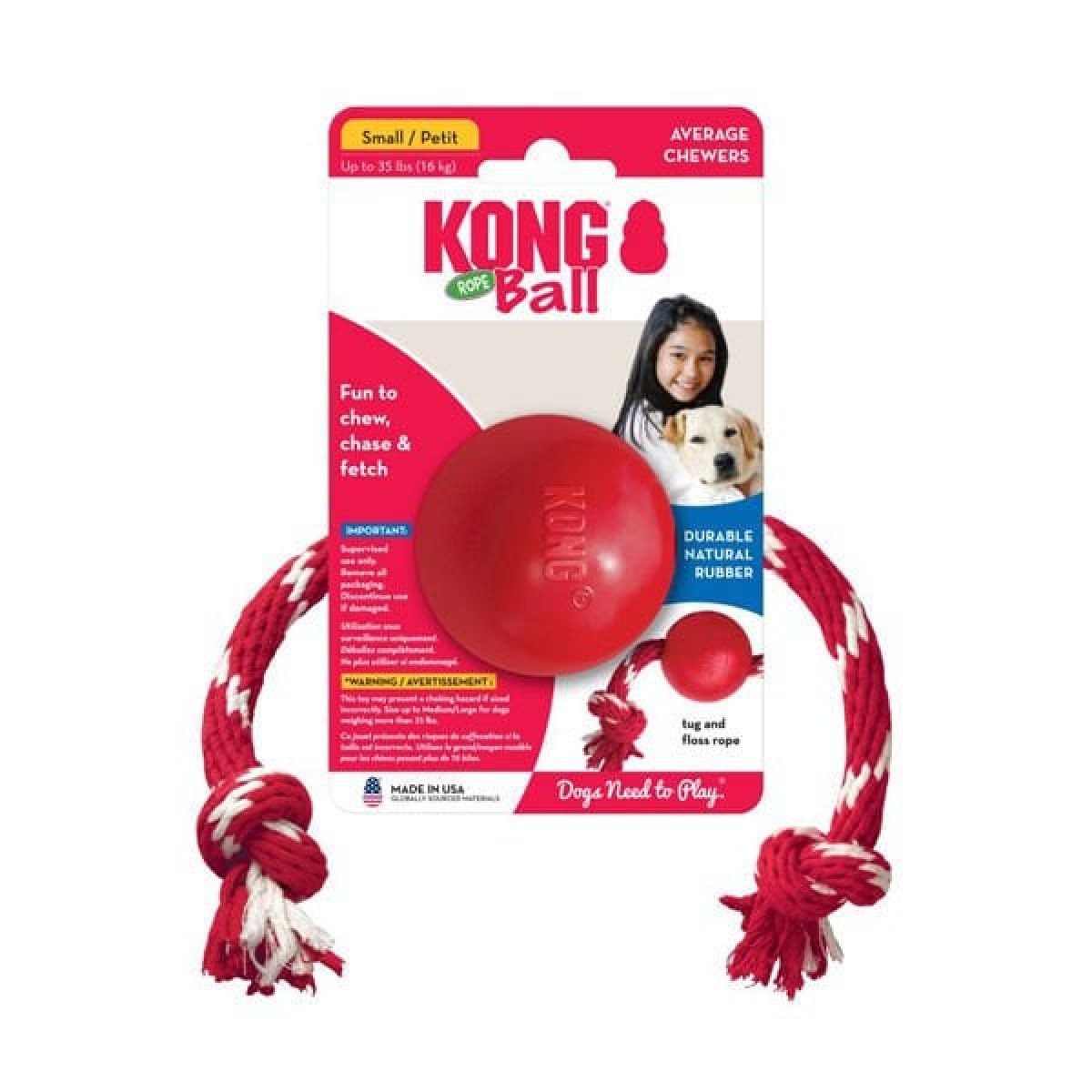 Kong İpli Top Köpek Oyuncağı Small 6.5 Cm Kong İpli Top Köpek Oyuncağı Small 6.5 Cm