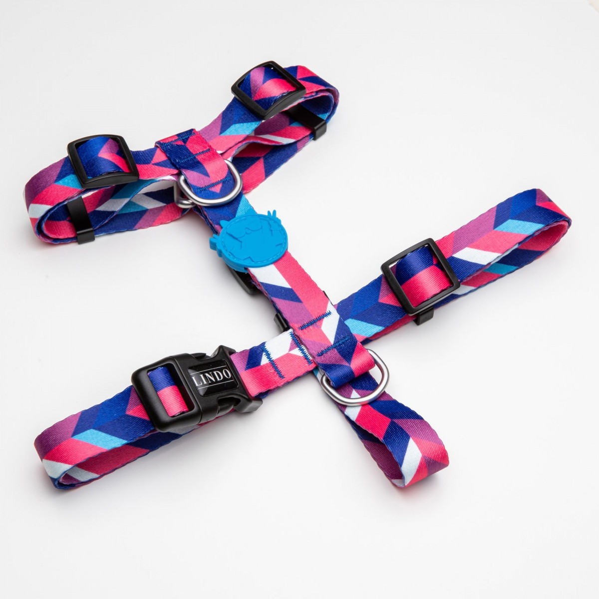 Lindo Dogs Pink Dream H Tipi Köpek Göğüs Tasması Mavi/Pembe Beden Large Lindo Dogs Pink Dream H Tipi Köpek Göğüs Tasması Mavi/Pembe Beden Large