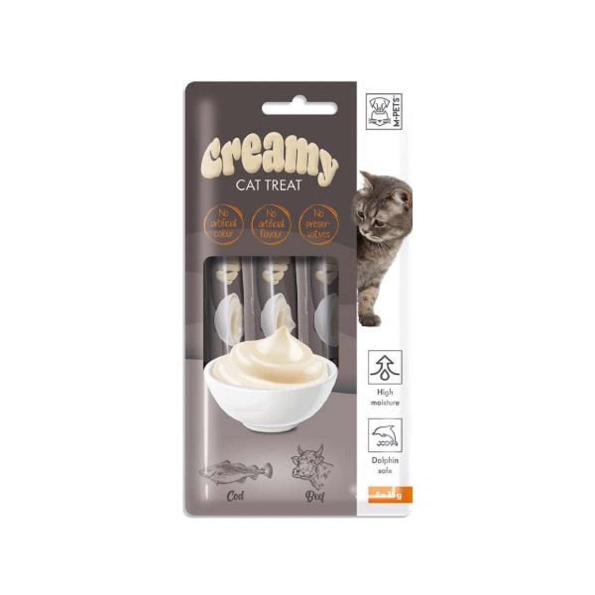 M-Pets Creamy Morina Balıklı ve Sığır Etli Sıvı Kedi Ödülü 15 Gr 4 Adet M-Pets Creamy Morina Balıklı ve Sığır Etli Sıvı Kedi Ödülü 15 Gr 4 Adet