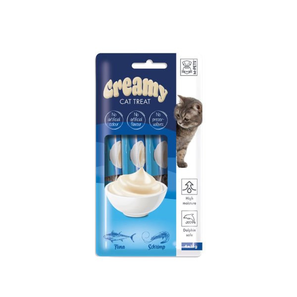 M-Pets Creamy Ton Balıklı ve Karidesli Sıvı Kedi Ödülü 15 Gr 4 Adet M-Pets Creamy Ton Balıklı ve Karidesli Sıvı Kedi Ödülü 15 Gr 4 Adet