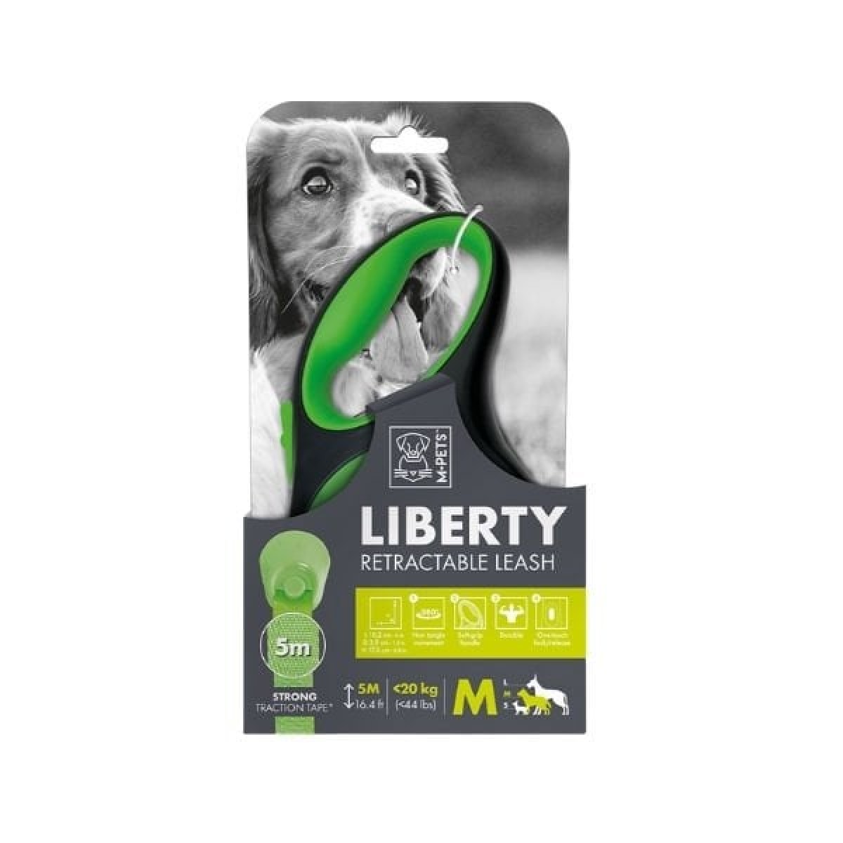 M-Pets Liberty Şerit Otomatik Köpek Gezdirme Kayışı 5 Mt Yeşil Medium M-Pets Liberty Şerit Otomatik Köpek Gezdirme Kayışı 5 Mt Yeşil Medium