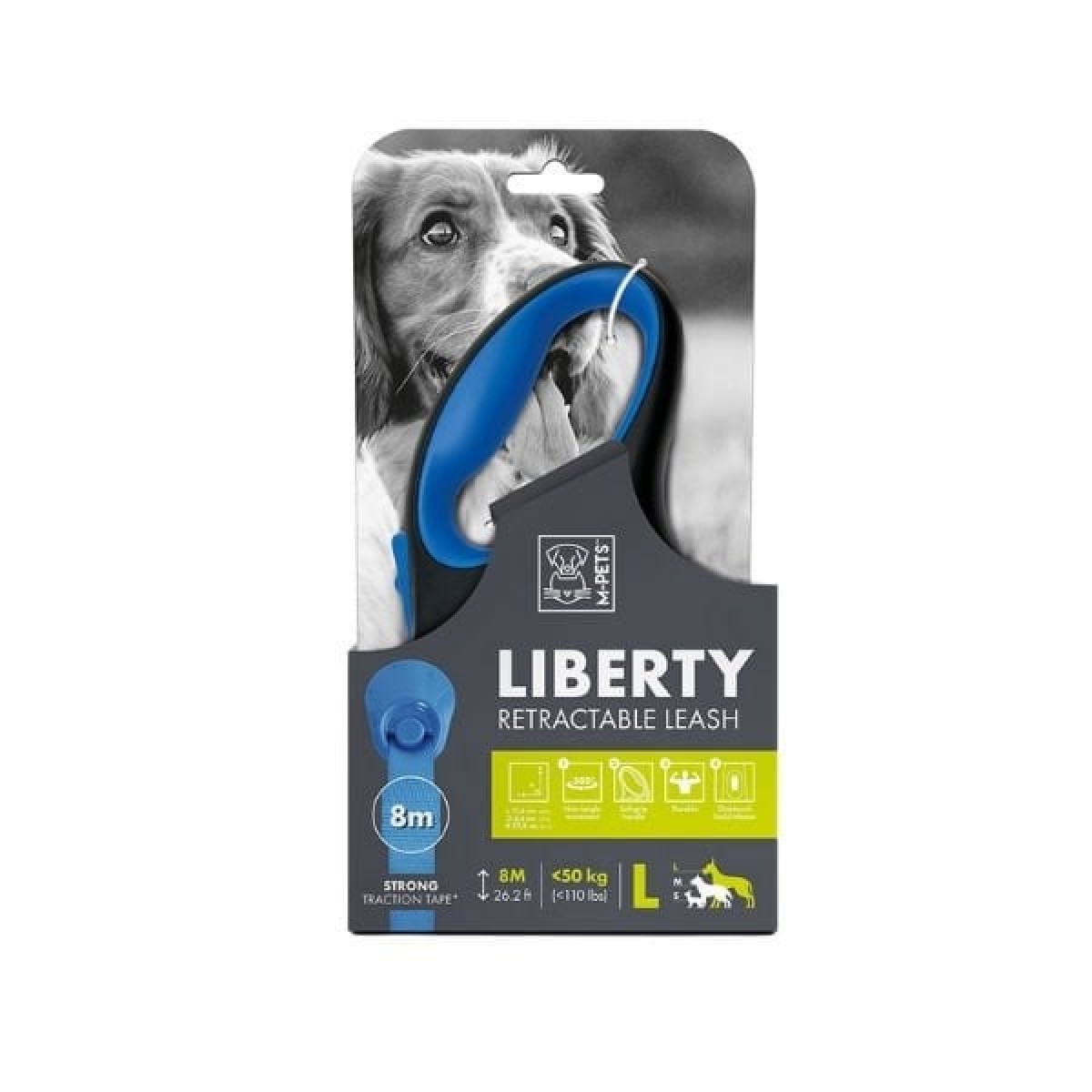 M-Pets Liberty Şerit Otomatik Köpek Gezdirme Kayışı 8 Mt Mavi Large M-Pets Liberty Şerit Otomatik Köpek Gezdirme Kayışı 8 Mt Mavi Large
