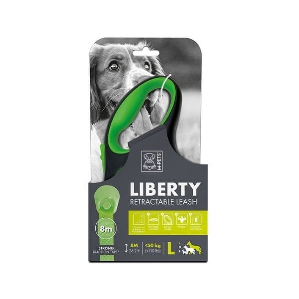 M-Pets Liberty Şerit Otomatik Köpek Gezdirme Kayışı 8 Mt Yeşil Large M-Pets Liberty Şerit Otomatik Köpek Gezdirme Kayışı 8 Mt Yeşil Large