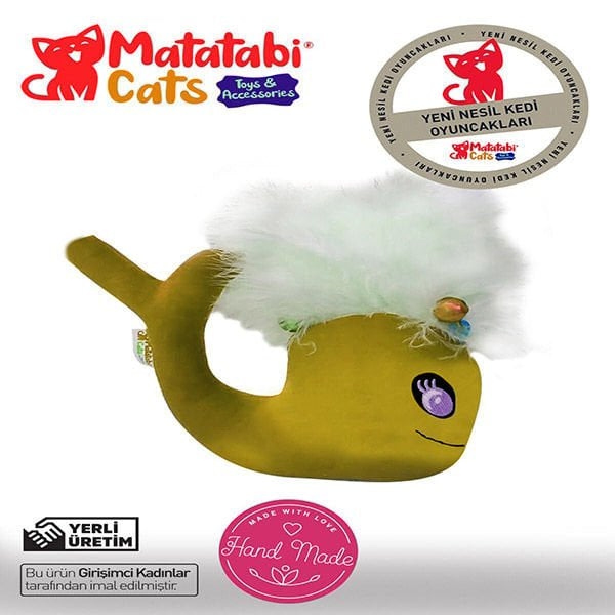 Matatabi Cats Whali Kedi Oyuncağı Sarı 15 Cm