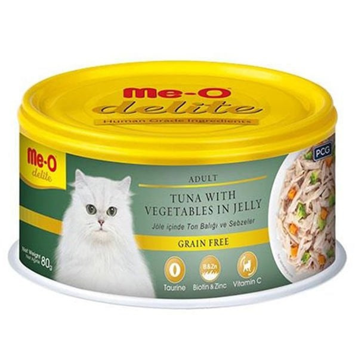 Meo Delite Tahılsız Jöleli Ton Balıklı ve Sebzeli Yetişkin Konserve Kedi Maması 80 Gr Meo Delite Tahılsız Jöleli Ton Balıklı ve Sebzeli Yetişkin Konserve Kedi Maması 80 Gr