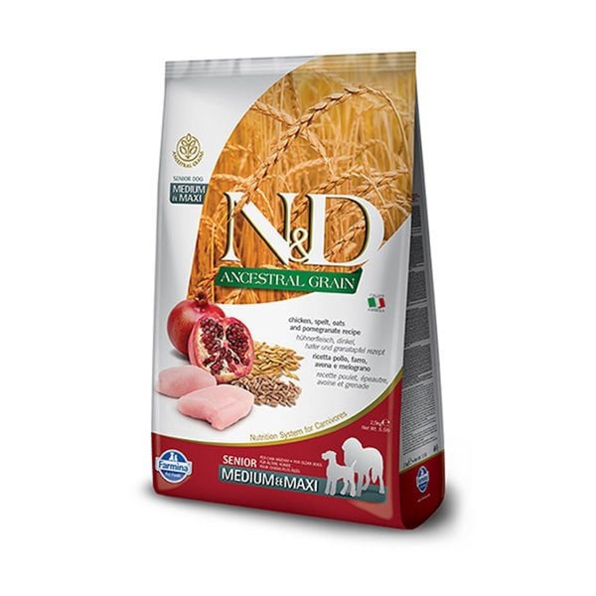 N&D Düşük Tahıllı Senior Tavuklu Orta ve Büyük Irk Yaşlı Köpek Maması 2.5 Kg