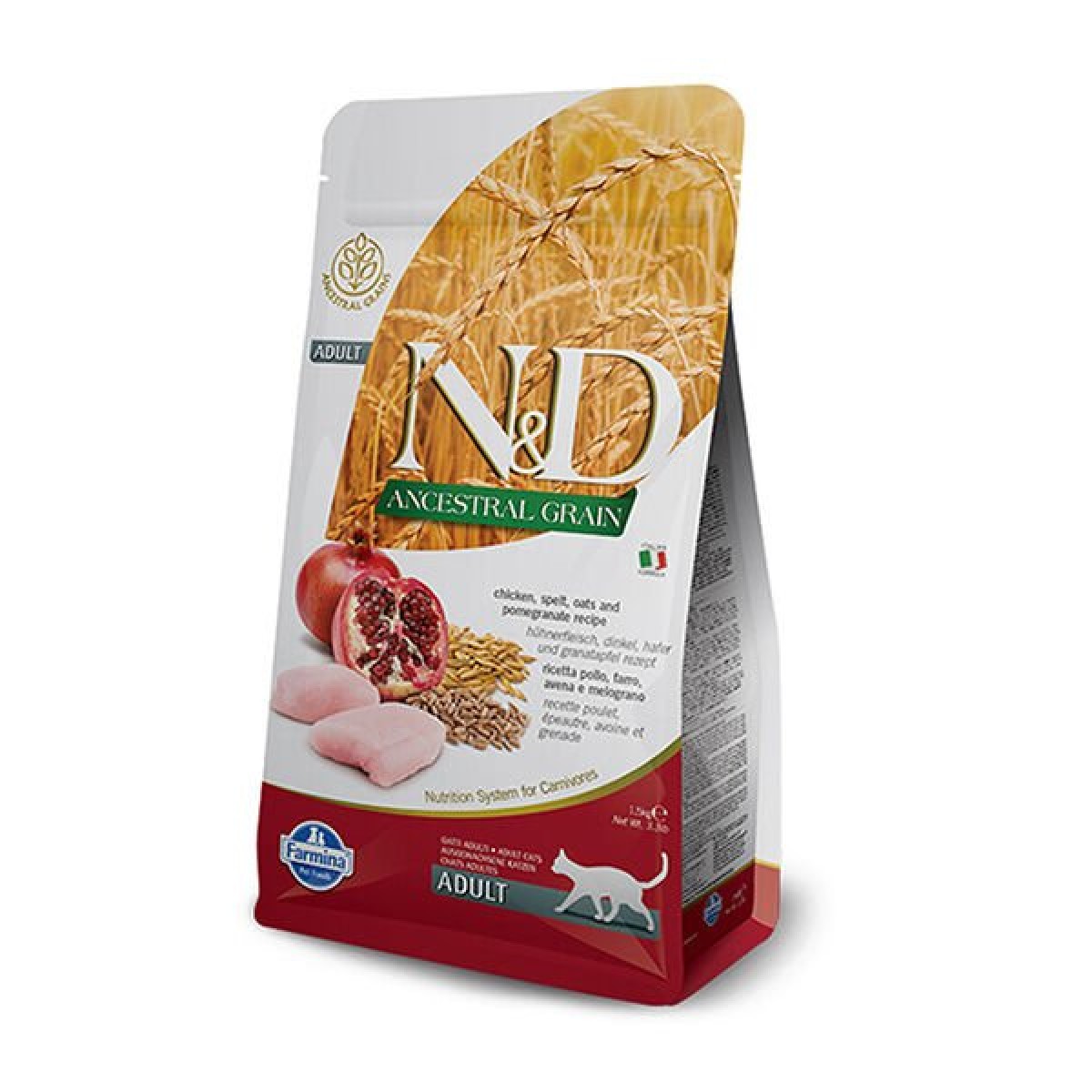 N&D Düşük Tahıllı Tavuk ve Narlı Yetişkin Kedi Maması 1.5 Kg