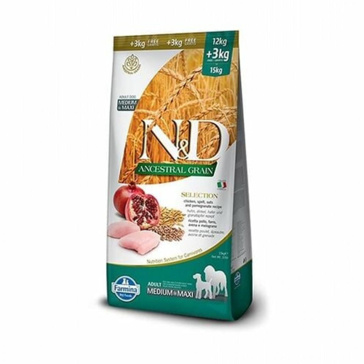 N&D Düşük Tahıllı Tavuklu Orta ve Büyük Irk Yetişkin Köpek Maması 12+3 Kg Hediyeli N&D Düşük Tahıllı Tavuklu Orta ve Büyük Irk Yetişkin Köpek Maması 12+3 Kg Hediyeli