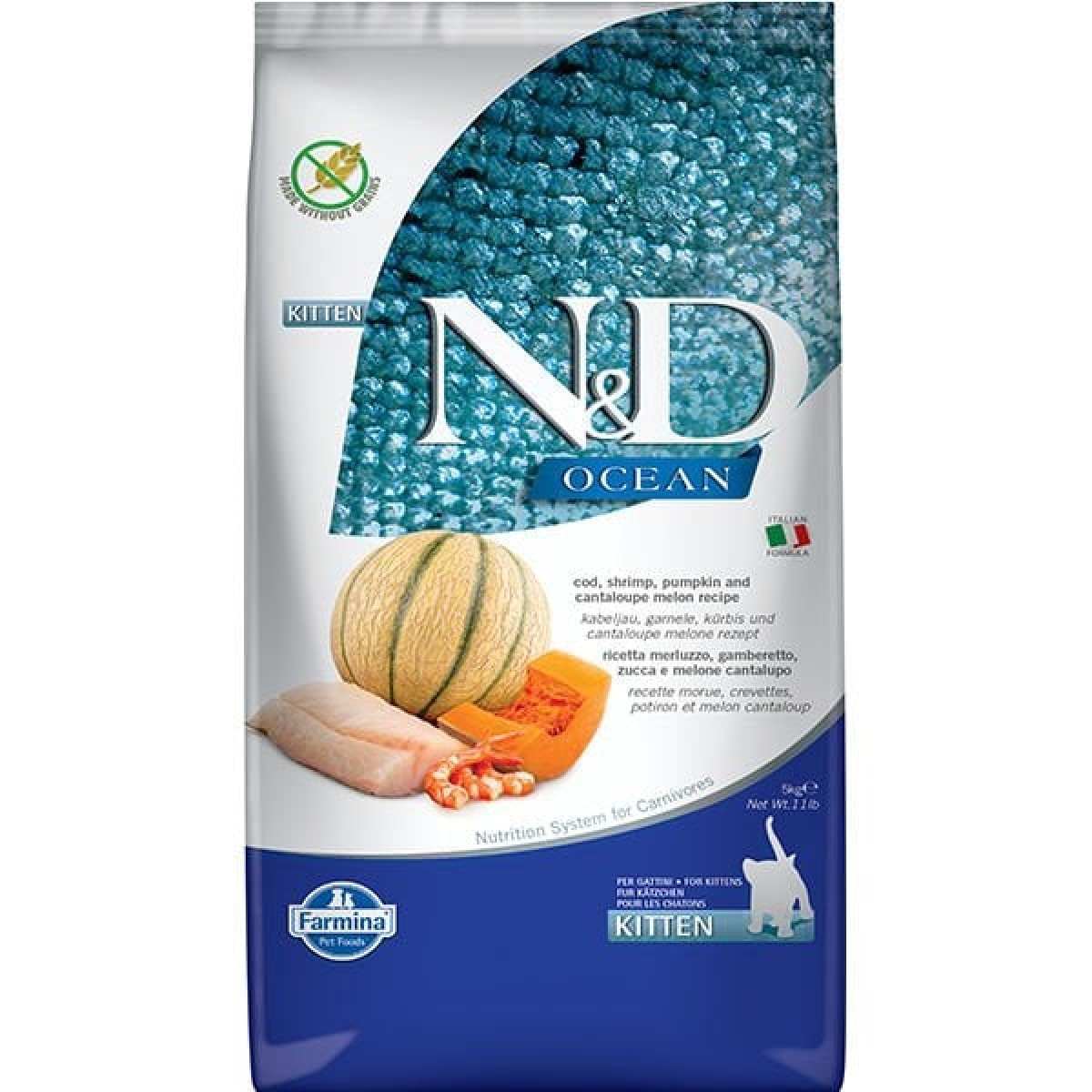 N&D Ocean Morina Balık Karides ve Kavunlu Yavru Kedi Maması 5 Kg N&D Ocean Morina Balık Karides ve Kavunlu Yavru Kedi Maması 5 Kg