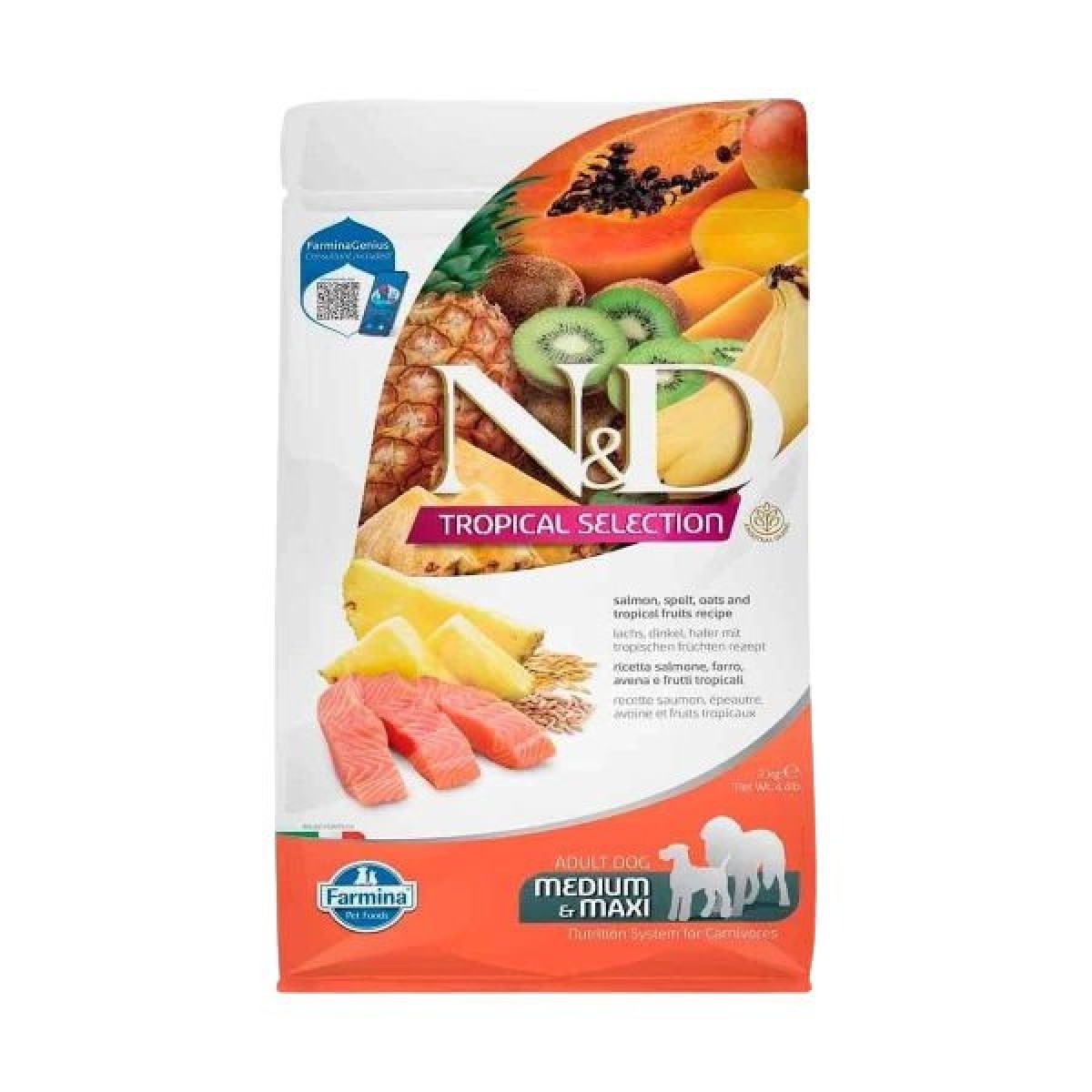 N&D Tropical Selection Somonlu ve Tropical Meyveli Orta ve Büyük Irk Yetişkin Köpek Maması 2 Kg