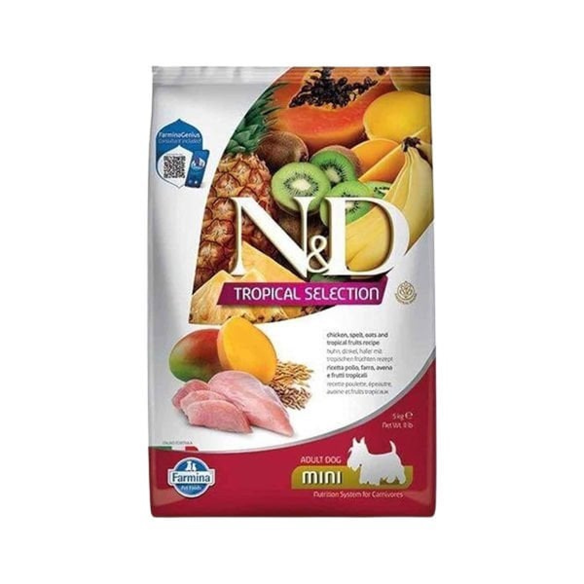 N&D Tropical Selection Tavuklu ve Tropical Meyveli Mini Irk Yetişkin Köpek Maması 1.5 Kg