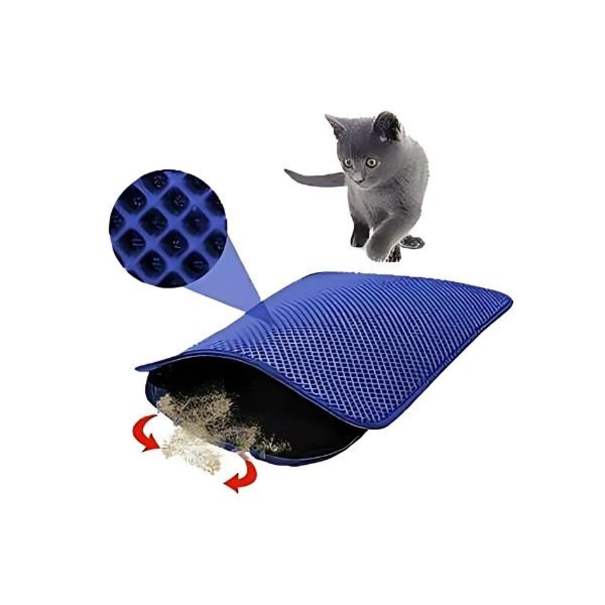 Petpretty Elekli Kedi Tuvaleti Paspası 50x60 Cm Mavi Petpretty Elekli Kedi Tuvaleti Paspası 50x60 Cm Mavi