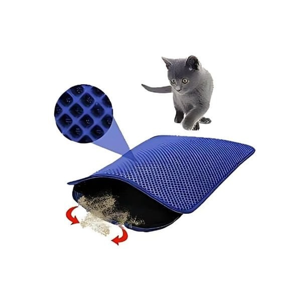 Petpretty Elekli Kedi Tuvaleti Paspası 50x60 Cm Mavi Petpretty Elekli Kedi Tuvaleti Paspası 50x60 Cm Mavi