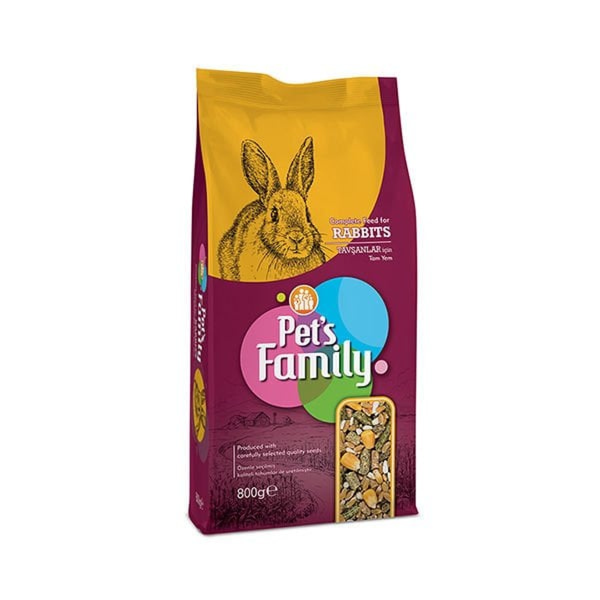 Pets Family Kemirgen Tavşan Yemi 800 Gr Pets Family Kemirgen Tavşan Yemi 800 Gr