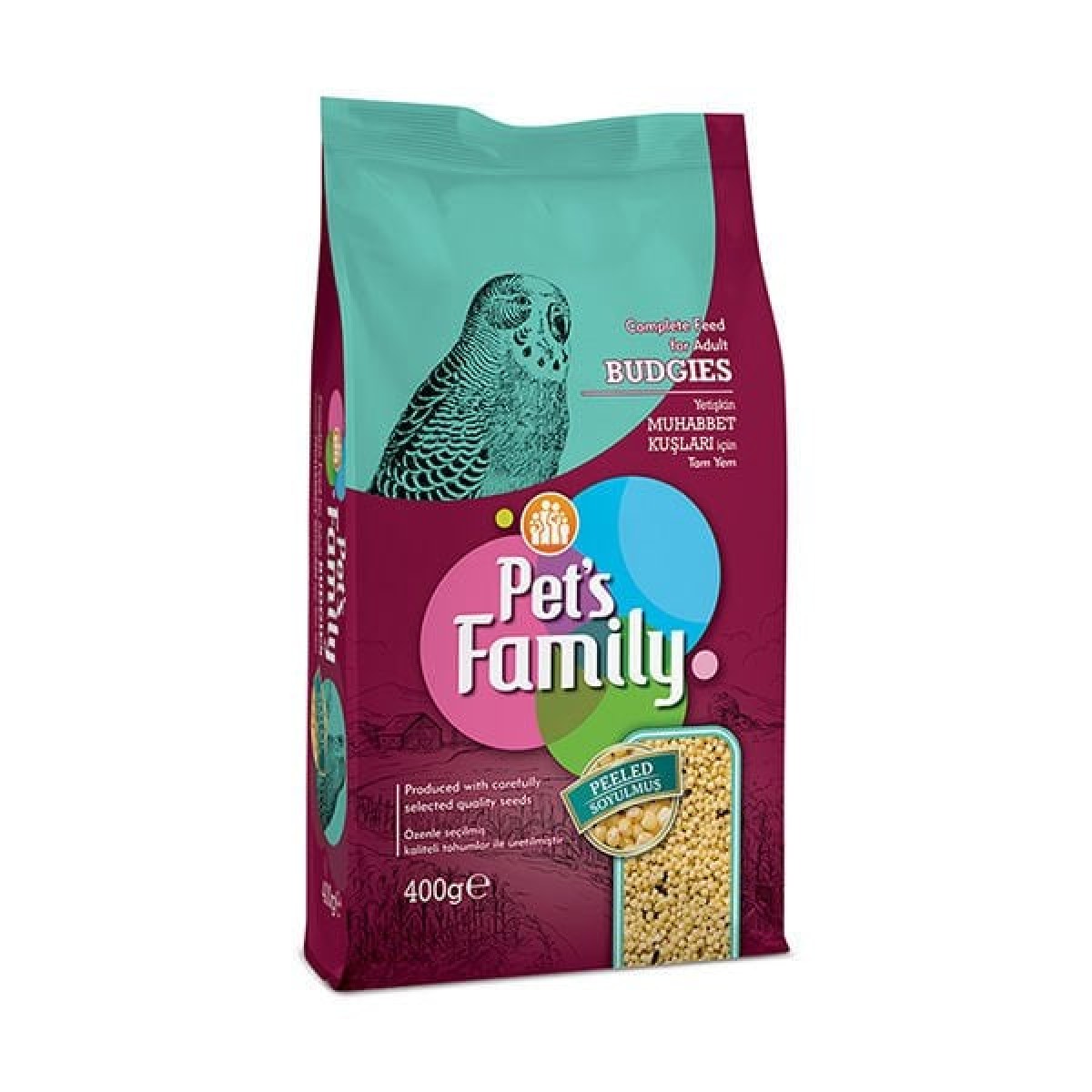 Pets Family Soyulmuş Muhabbet Kuşu Yemi 400 Gr Pets Family Soyulmuş Muhabbet Kuşu Yemi 400 Gr