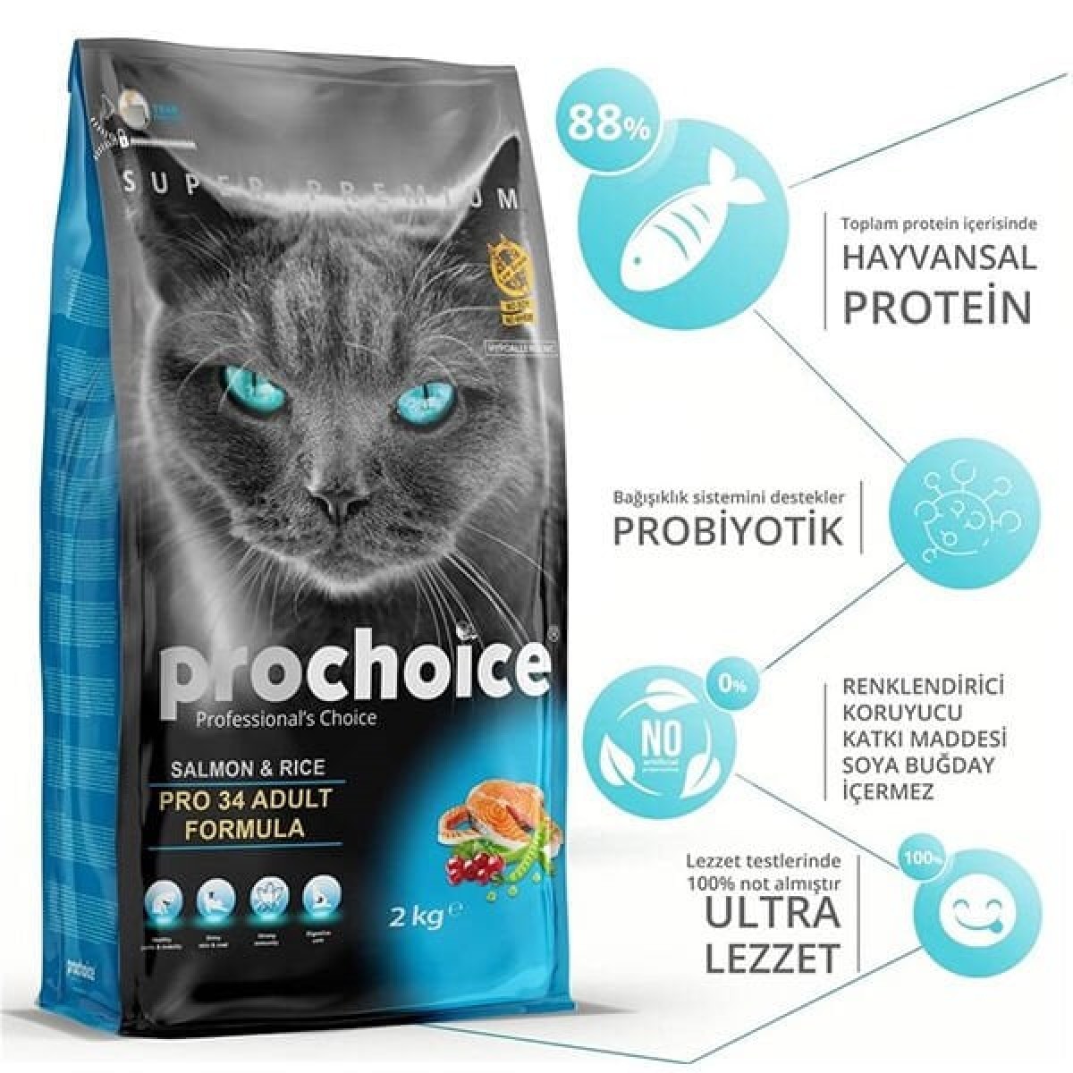 Pro Choice Pro 34 Adult Somonlu Yetişkin Kedi Maması 15 Kg Pro Choice Pro 34 Adult Somonlu Yetişkin Kedi Maması 15 Kg