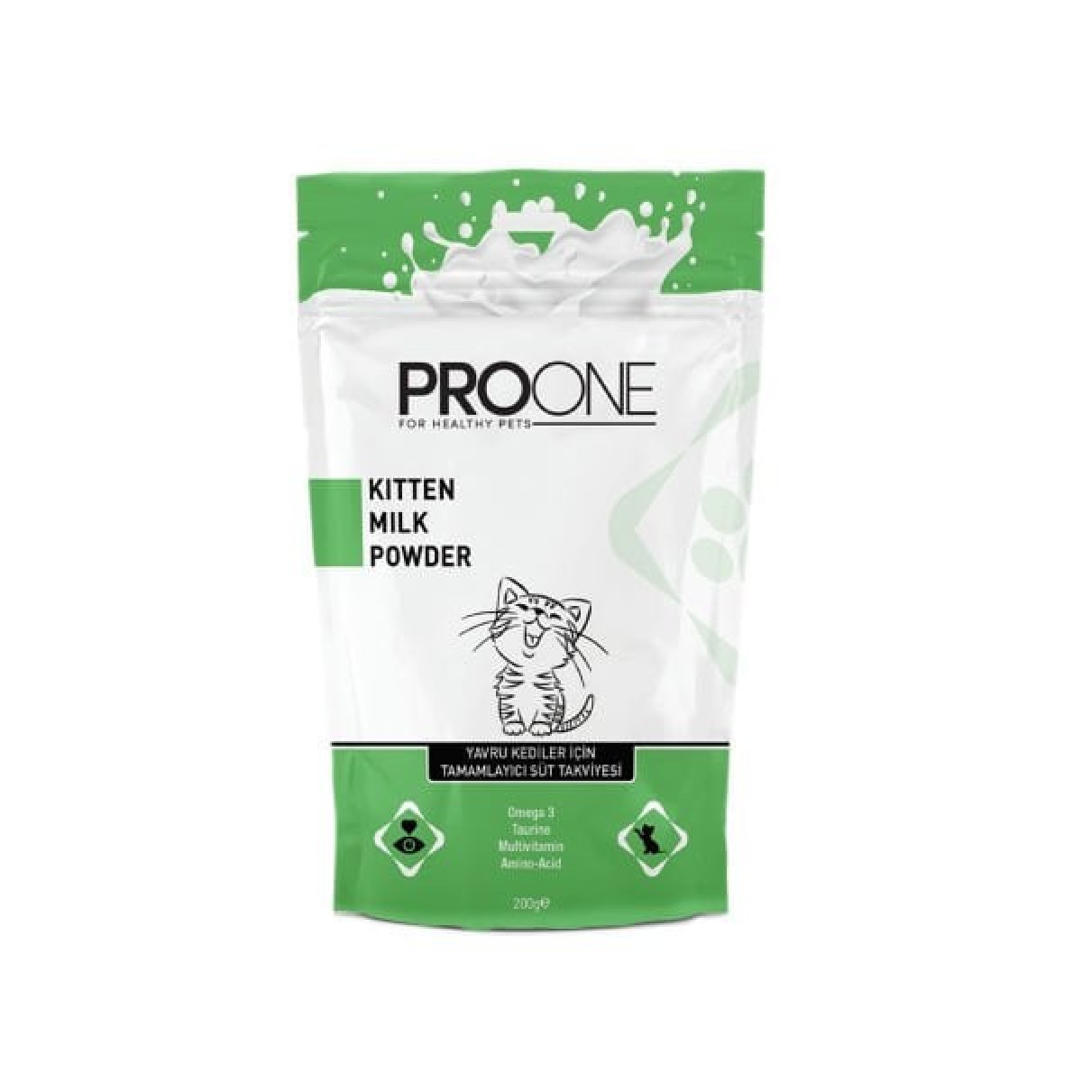 Pro One Kitten Milk Powder Yavru Kediler için Süt Tozu 200 Gr Pro One Kitten Milk Powder Yavru Kediler için Süt Tozu 200 Gr