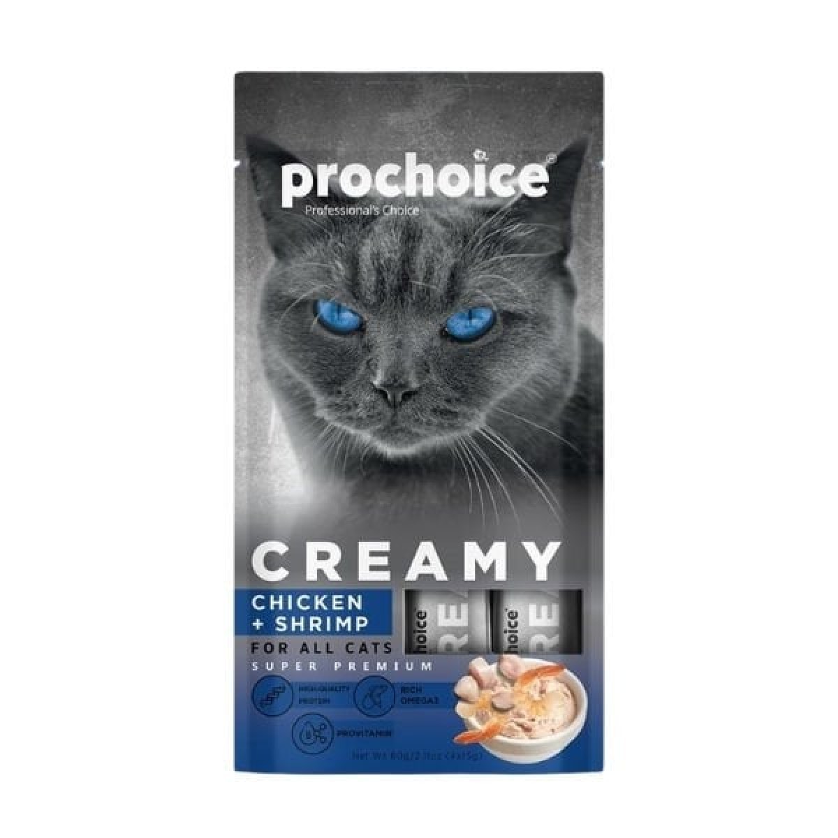Prochoice Creamy Tavuklu ve Karidesli Sıvı Kedi Ödül Maması 15 Gr 4 Adet Prochoice Creamy Tavuklu ve Karidesli Sıvı Kedi Ödül Maması 15 Gr 4 Adet