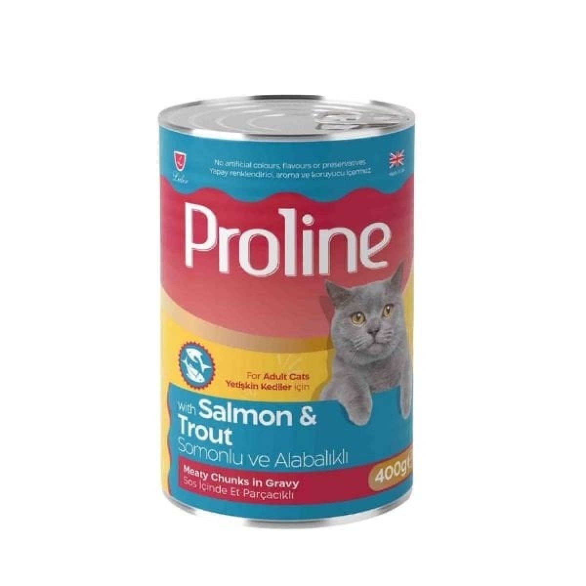 Proline Sos İçinde Et Parçacıklı Somonlu ve Alabalıklı Yetişkin Konserve Kedi Maması 400 Gr Proline Sos İçinde Et Parçacıklı Somonlu ve Alabalıklı Yetişkin Konserve Kedi Maması 400 Gr