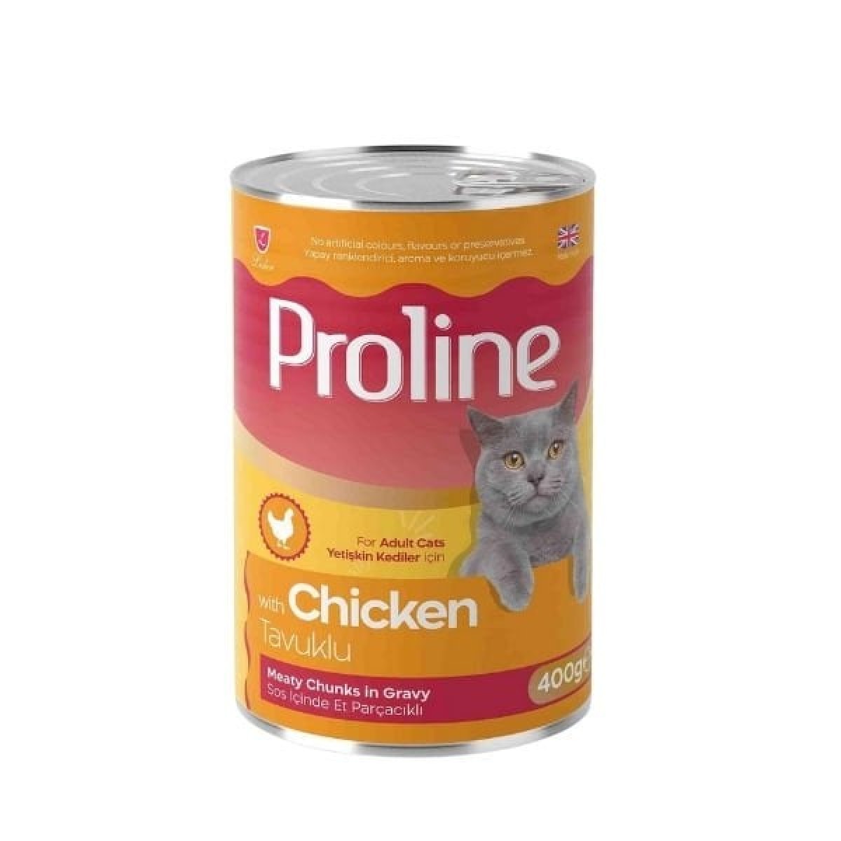 Proline Sos İçinde Et Parçacıklı Tavuklu Yetişkin Konserve Kedi Maması 400 Gr Proline Sos İçinde Et Parçacıklı Tavuklu Yetişkin Konserve Kedi Maması 400 Gr