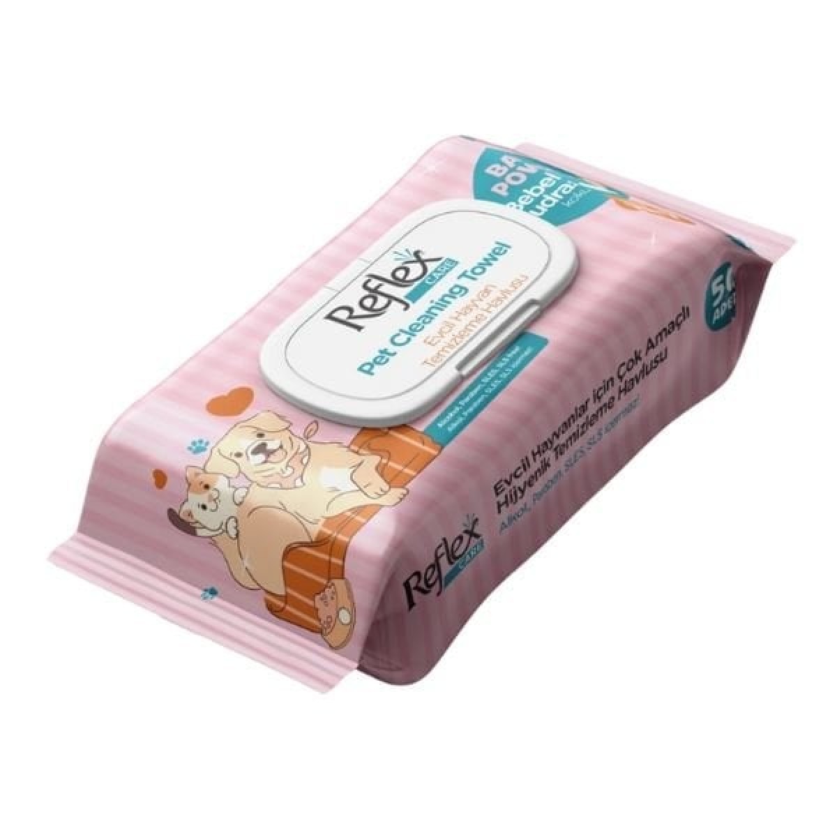 Reflex Care Kedi ve Köpekler için Hijyenik Temizleme Havlusu 50 Adet Reflex Care Kedi ve Köpekler için Hijyenik Temizleme Havlusu 50 Adet