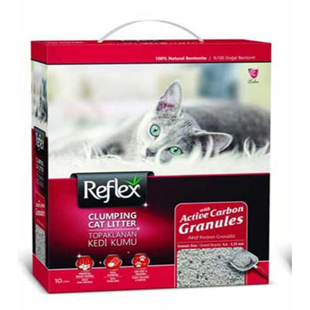 Reflex Granül Aktif Karbonlu Topaklanan Doğal Kedi Kumu 10 Lt Reflex Granül Aktif Karbonlu Topaklanan Doğal Kedi Kumu 10 Lt