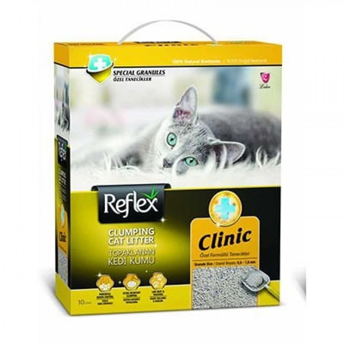 Reflex Klinik Özel Tanecik Süper Hızlı Topaklanan Kedi Kumu 10 Lt Reflex Klinik Özel Tanecik Süper Hızlı Topaklanan Kedi Kumu 10 Lt