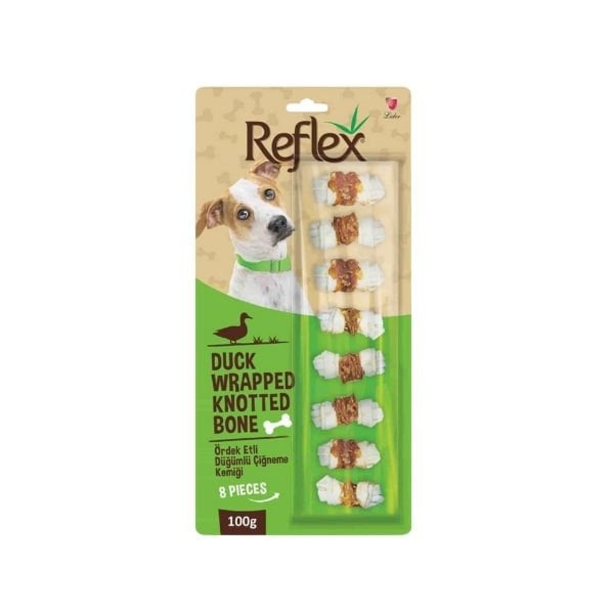 Reflex Ördek Etli Düğümlü Sekizli Çiğneme Kemiği Köpek Ödülü 100 Gr Reflex Ördek Etli Düğümlü Sekizli Çiğneme Kemiği Köpek Ödülü 100 Gr