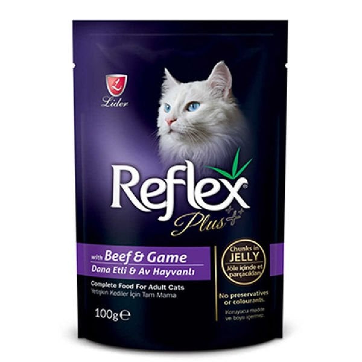 Reflex Plus Biftek ve Av Hayvanlı Pouch Yetişkin Konserve Kedi Maması 100 Gr