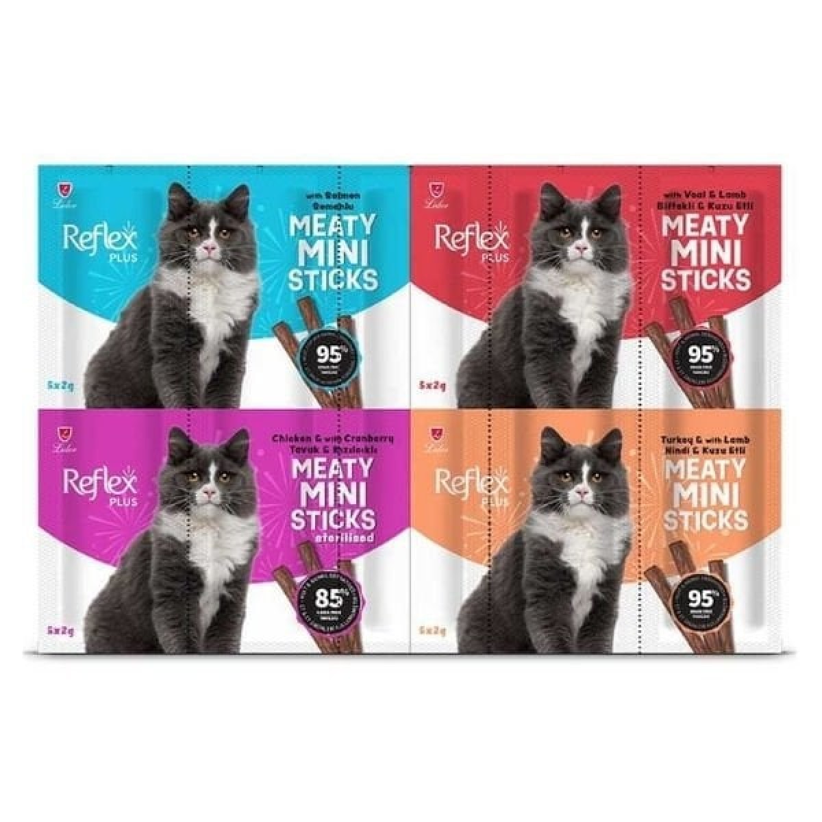 Reflex Plus Mini Mix Karışık Lezzetler Stick Kedi Ödül Maması 40 Gr Reflex Plus Mini Mix Karışık Lezzetler Stick Kedi Ödül Maması 40 Gr