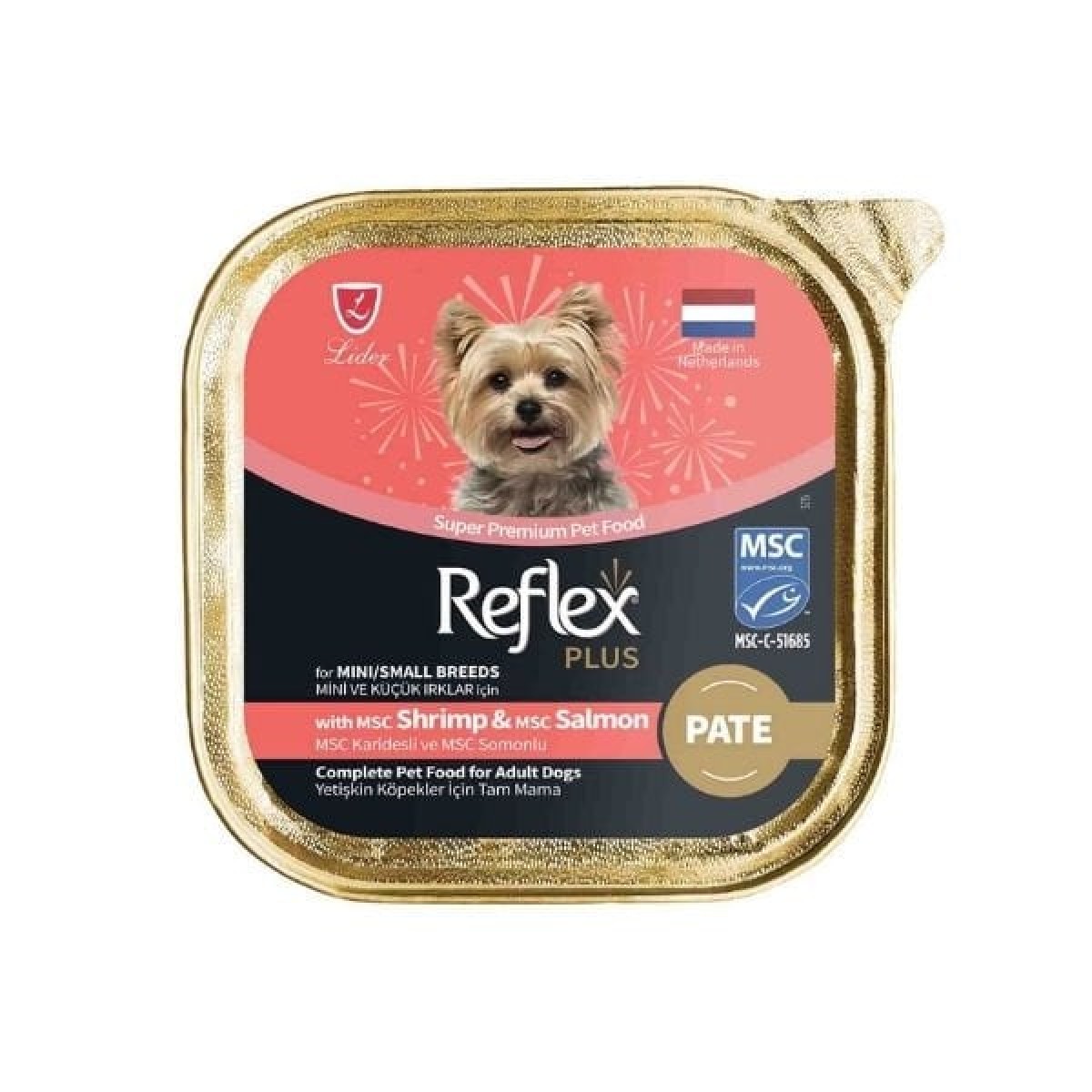 Reflex Plus Pate Karidesli ve Somonlu Küçük Irk Yetişkin Konserve Köpek Maması 85 Gr Reflex Plus Pate Karidesli ve Somonlu Küçük Irk Yetişkin Konserve Köpek Maması 85 Gr