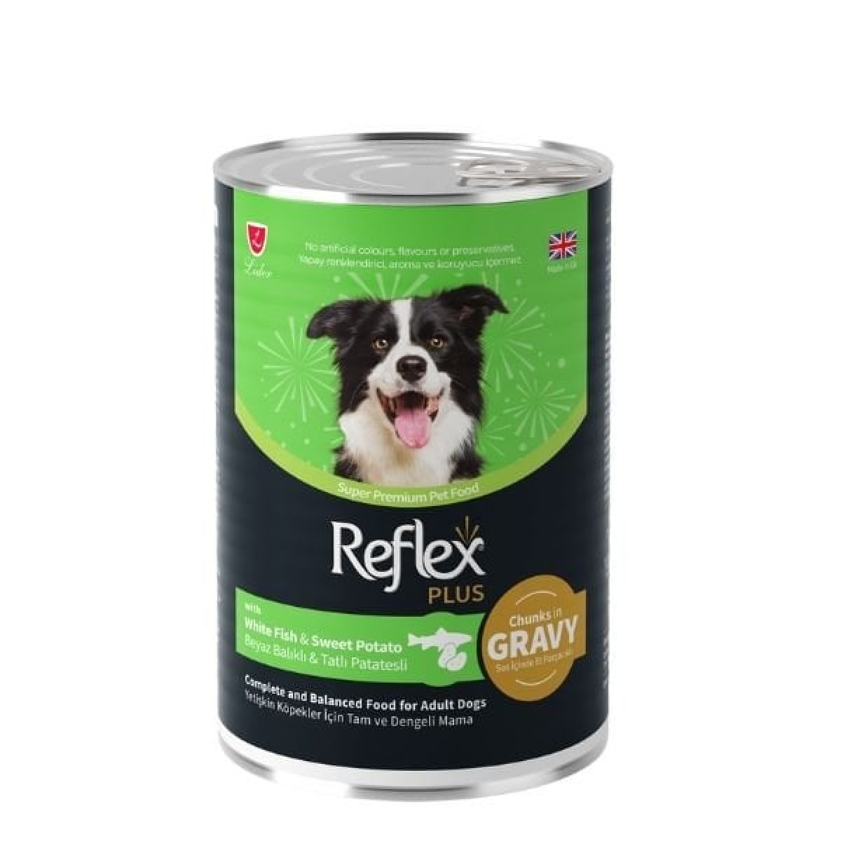 Reflex Plus Sos İçinde Beyaz Balıklı ve Tatlı Patatesli Yetişkin Konserve Köpek Maması 400 Gr Reflex Plus Sos İçinde Beyaz Balıklı ve Tatlı Patatesli Yetişkin Konserve Köpek Maması 400 Gr