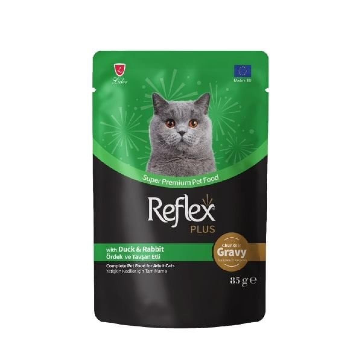 Reflex Plus Sos İçinde Ördekli ve Tavşanlı Pouch Yetişkin Konserve Kedi Maması 85 Gr Reflex Plus Sos İçinde Ördekli ve Tavşanlı Pouch Yetişkin Konserve Kedi Maması 85 Gr