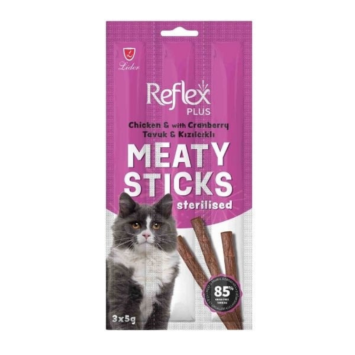 Reflex Plus Tavuklu ve Kızılcıklı Kısırlaştırılmış Yetişkin Kedi Ödül Maması 3 Adet 5 Gr Reflex Plus Tavuklu ve Kızılcıklı Kısırlaştırılmış Yetişkin Kedi Ödül Maması 3 Adet 5 Gr