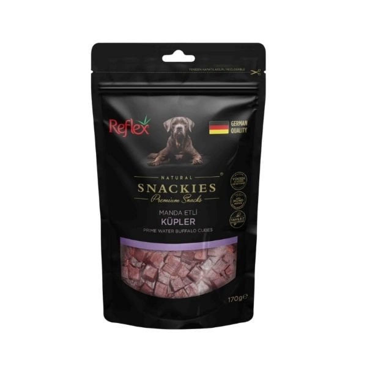 Reflex Snackies Natural Manda Etli Küp Tahılsız Köpek Ödül Maması 170 Gr Reflex Snackies Natural Manda Etli Küp Tahılsız Köpek Ödül Maması 170 Gr