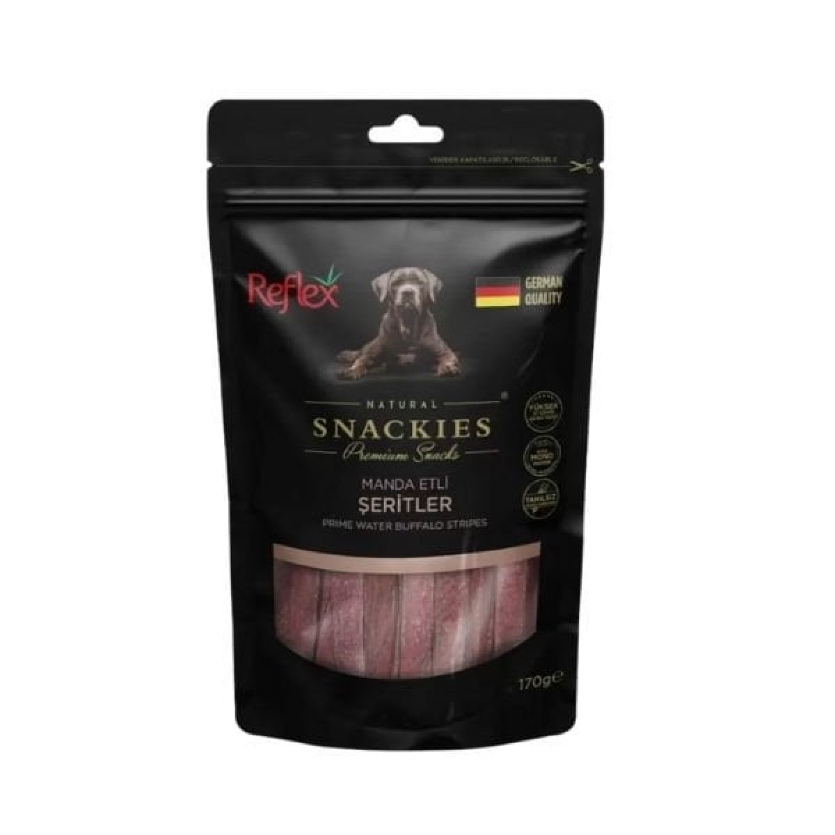 Reflex Snackies Natural Manda Etli Şerit Tahılsız Köpek Ödül Maması 170 Gr Reflex Snackies Natural Manda Etli Şerit Tahılsız Köpek Ödül Maması 170 Gr
