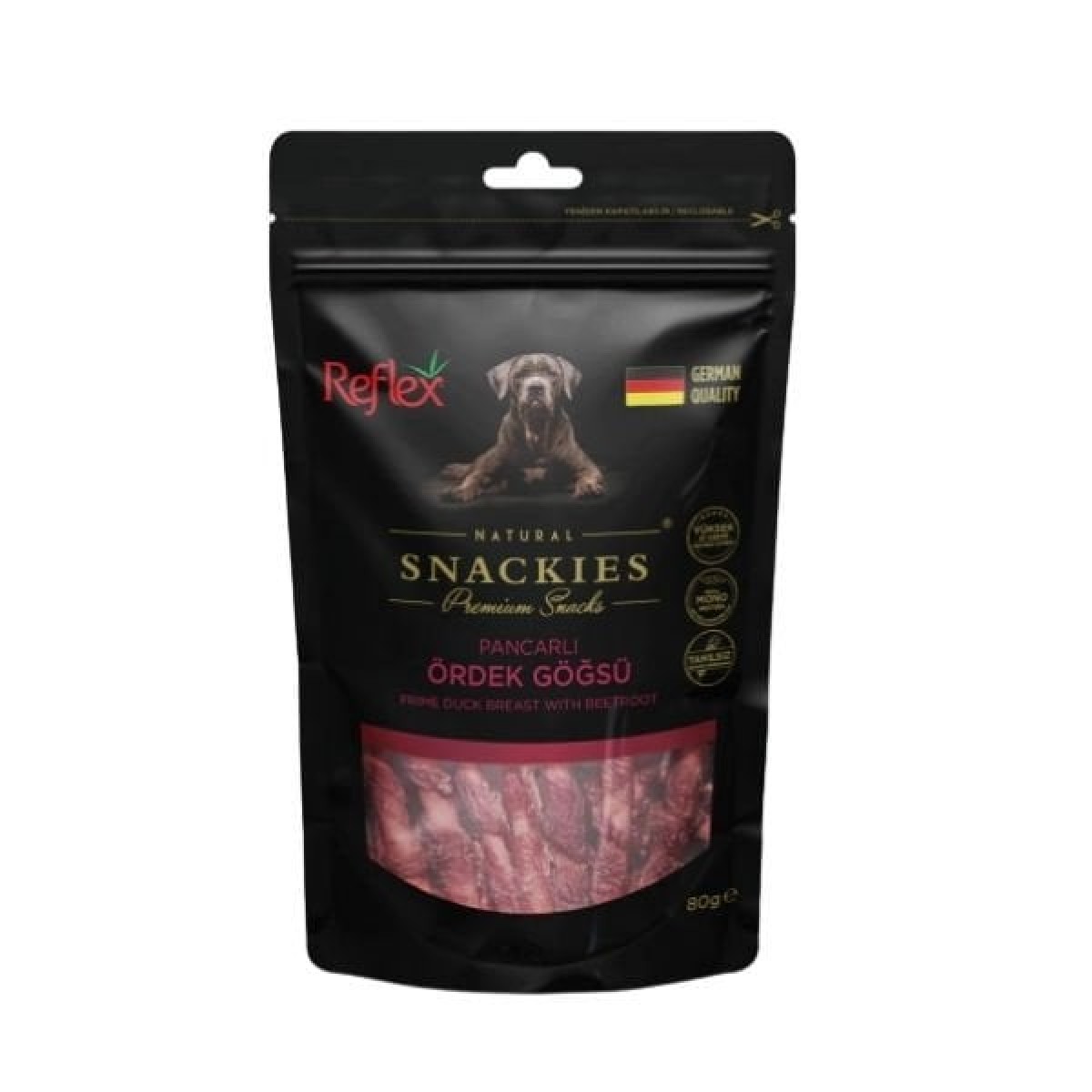 Reflex Snackies Natural Pancarlı Ördek Göğsü Tahılsız Köpek Ödül Maması 80 Gr Reflex Snackies Natural Pancarlı Ördek Göğsü Tahılsız Köpek Ödül Maması 80 Gr