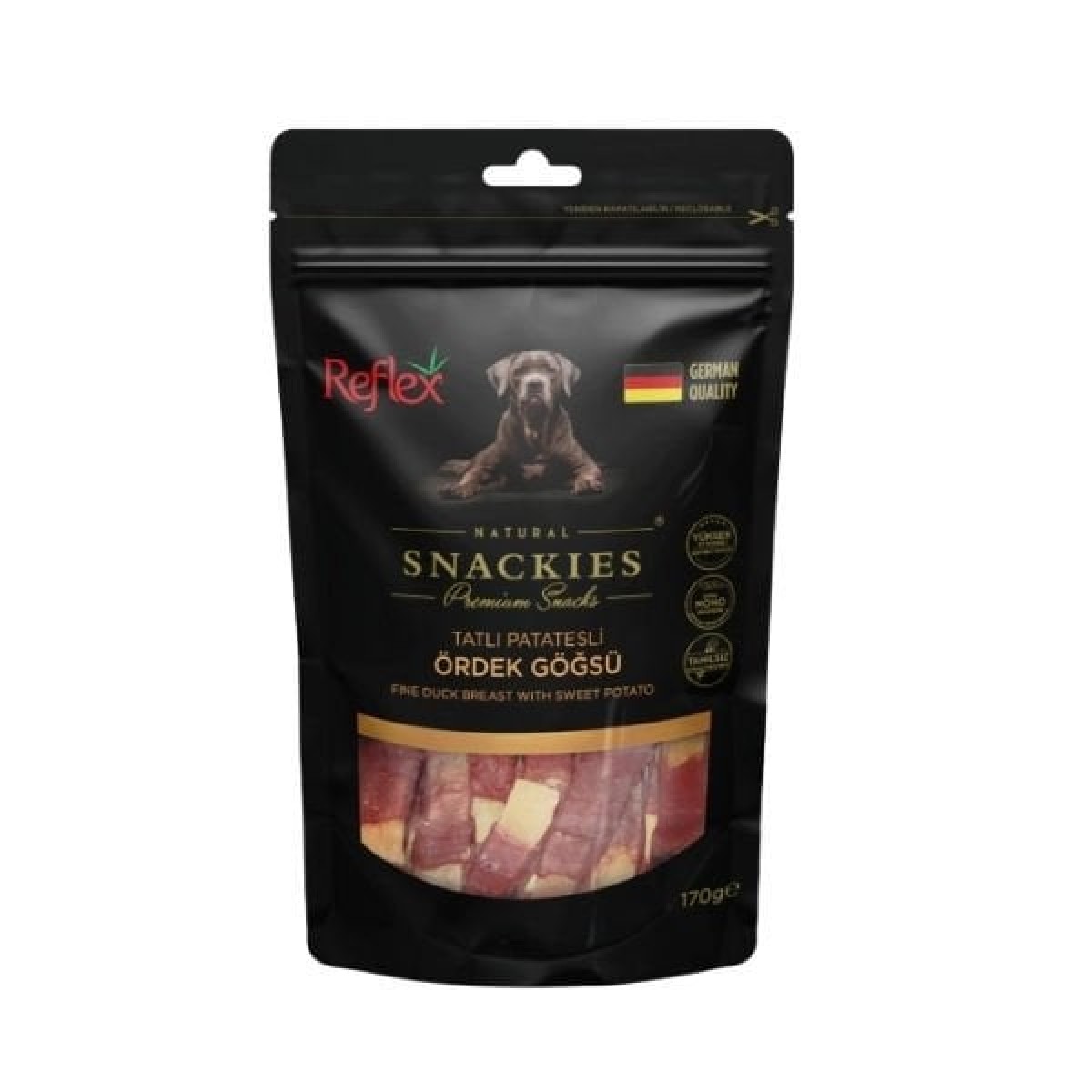 Reflex Snackies Natural Tatlı Patatesli Ördek Göğsü Tahılsız Köpek Ödül Maması 170 Gr Reflex Snackies Natural Tatlı Patatesli Ördek Göğsü Tahılsız Köpek Ödül Maması 170 Gr