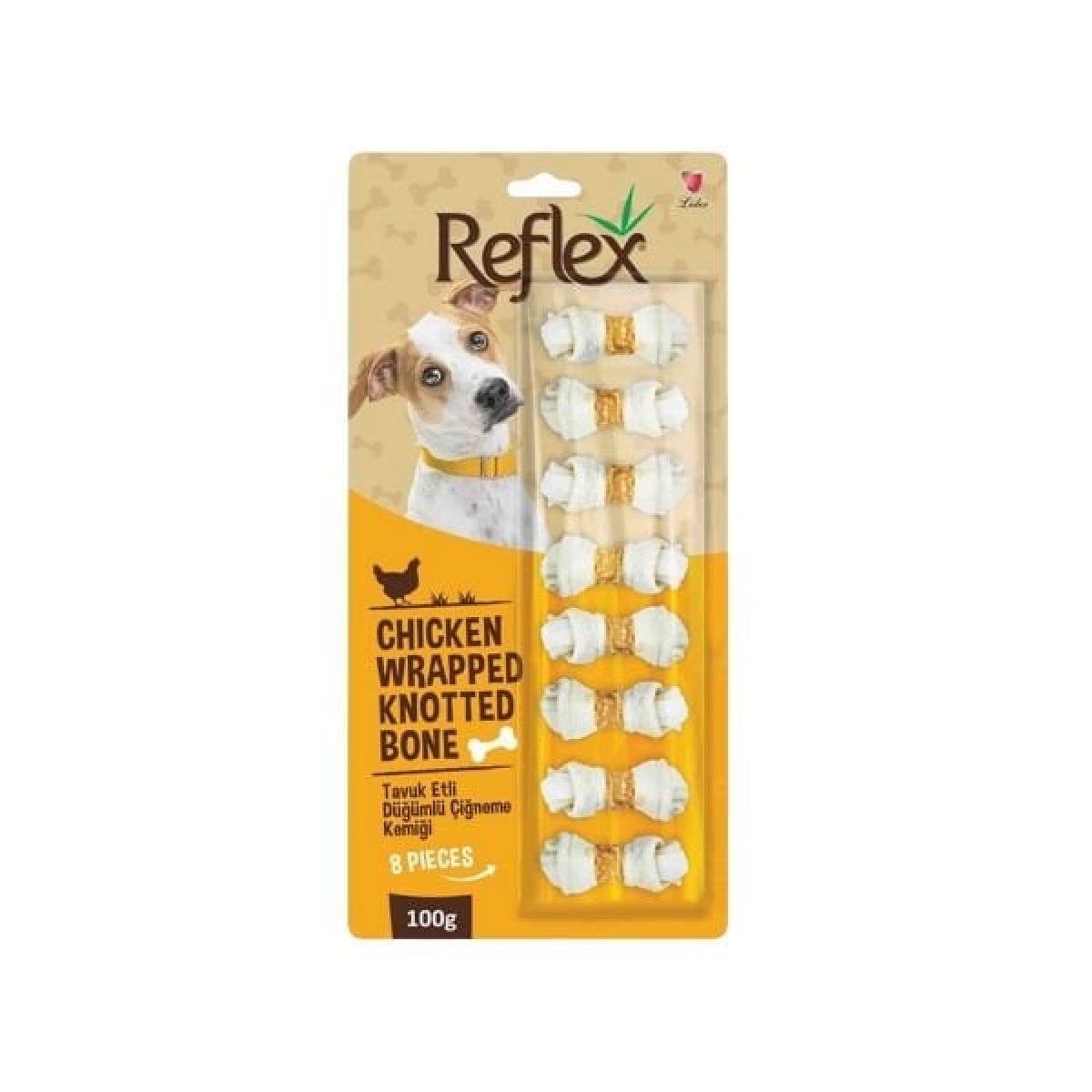Reflex Tavuk Etli Düğümlü Sekizli Çiğneme Kemiği Köpek Ödülü 100 Gr Reflex Tavuk Etli Düğümlü Sekizli Çiğneme Kemiği Köpek Ödülü 100 Gr